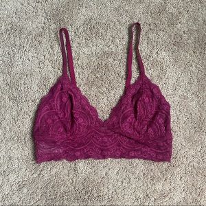 Express One Eleven Berry Colored Lace Bralette (Small)